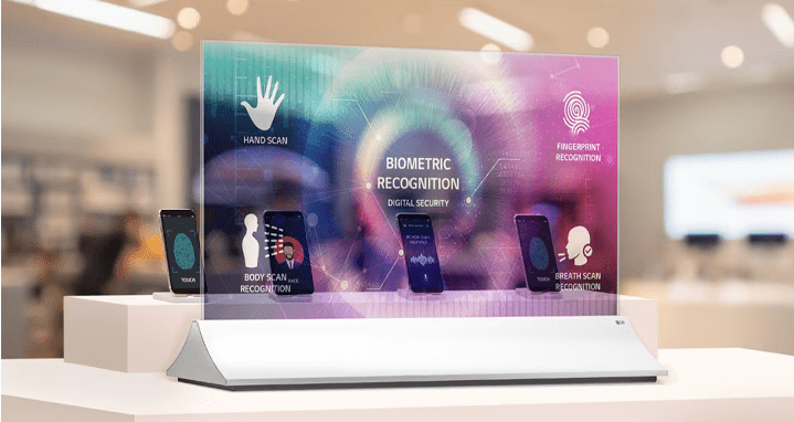 TRANSPARENT OLED SIGNAGE 4 55EW5PG S 05 Alluring Design with a Stand D